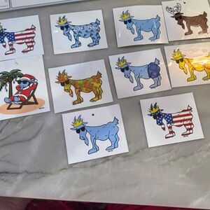 Blue Goat Sticker for Kids - Fun Crowned Goat Design